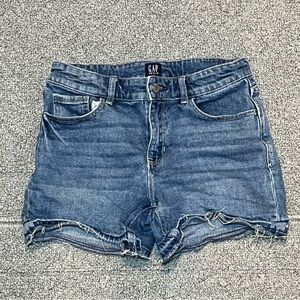 GAP Stretch Midi Shorts Girls Size 14 Blue Denim Cut Off